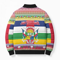 Central African Republic Christmas Bomber Puffer Jacket Joyeux Noel - Wonder Print Shop