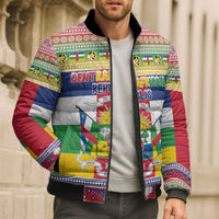 Central African Republic Christmas Bomber Puffer Jacket Joyeux Noel - Wonder Print Shop
