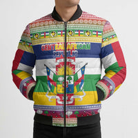 Central African Republic Christmas Bomber Puffer Jacket Joyeux Noel - Wonder Print Shop