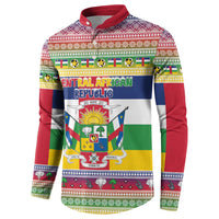 Central African Republic Christmas Button Sweatshirt Joyeux Noel - Wonder Print Shop