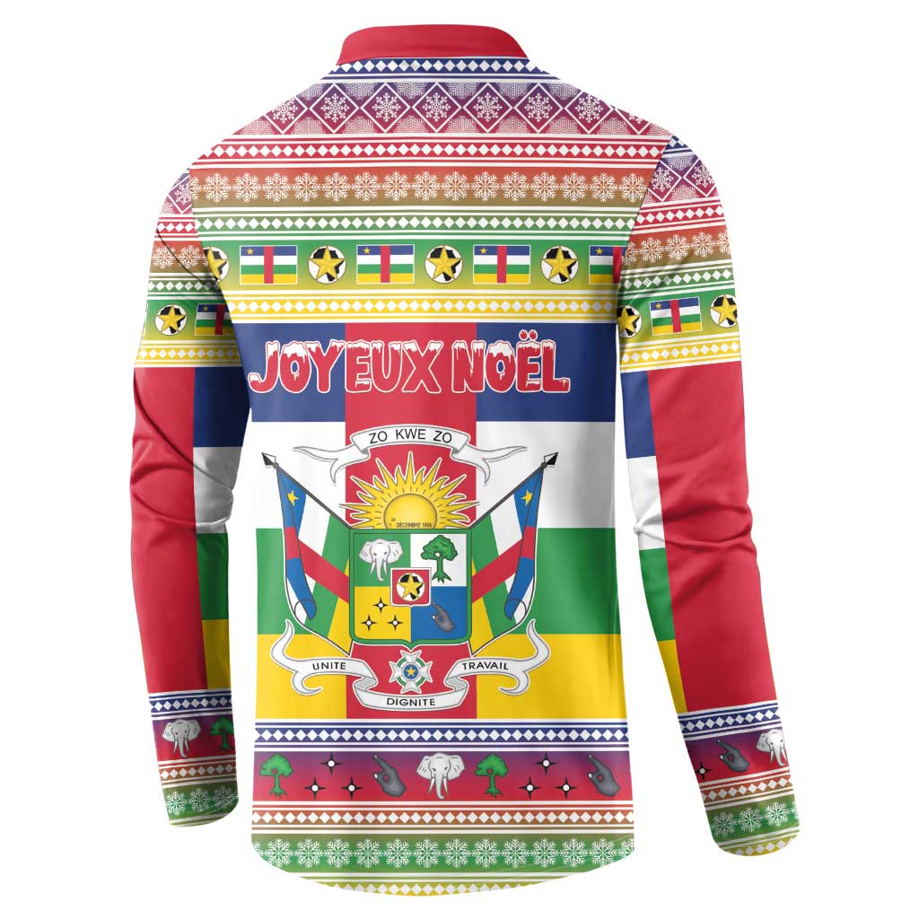 Central African Republic Christmas Button Sweatshirt Joyeux Noel - Wonder Print Shop