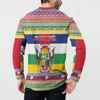 Central African Republic Christmas Button Sweatshirt Joyeux Noel - Wonder Print Shop