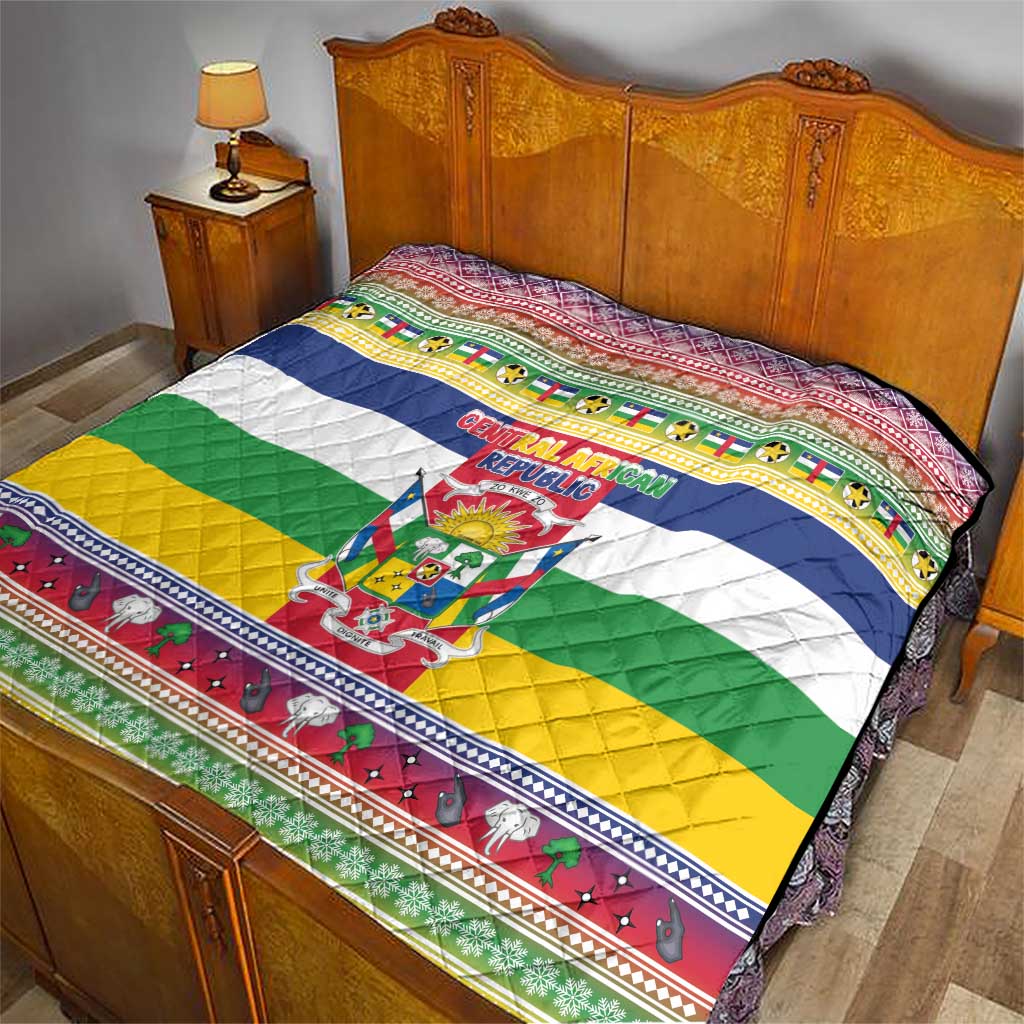 Central African Republic Christmas Quilt Joyeux Noel - Wonder Print Shop
