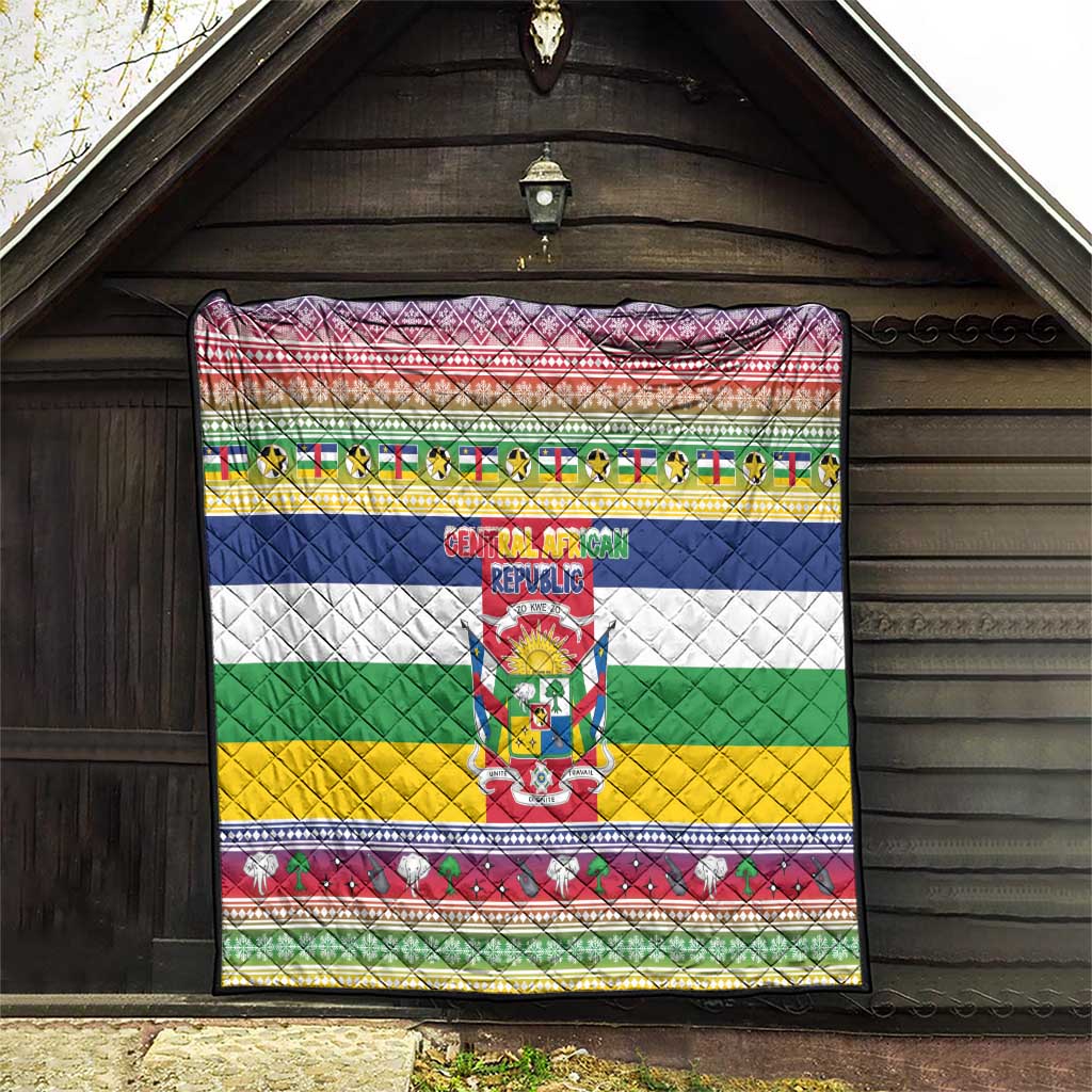 Central African Republic Christmas Quilt Joyeux Noel - Wonder Print Shop