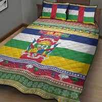 Central African Republic Christmas Quilt Bed Set Joyeux Noel - Wonder Print Shop