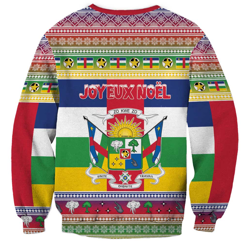 Central African Republic Christmas Sweatshirt Joyeux Noel - Wonder Print Shop