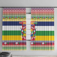 Central African Republic Christmas Window Curtain Joyeux Noel - Wonder Print Shop