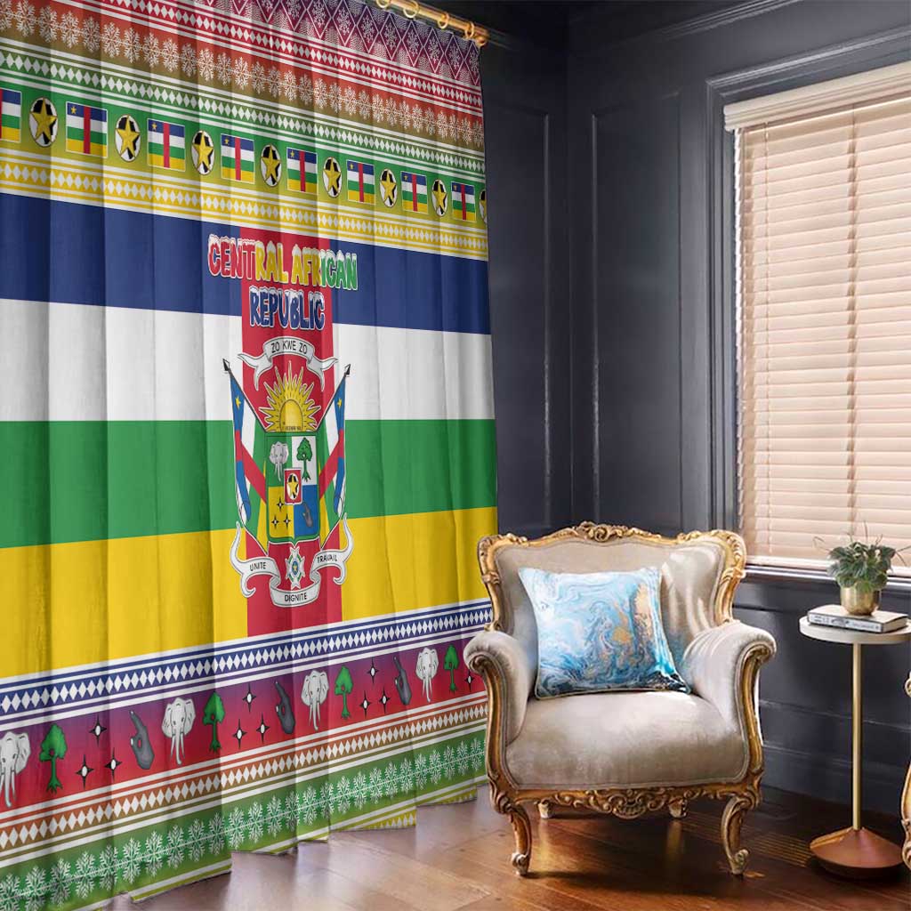 Central African Republic Christmas Window Curtain Joyeux Noel - Wonder Print Shop