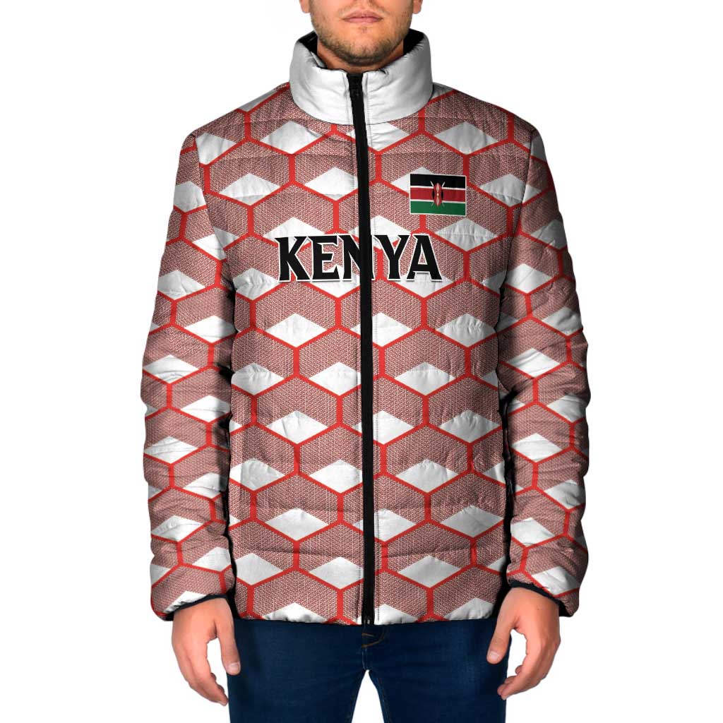 Personalized Kenya Athletics White Jersey Padded Jacket - Wonder Print Shop