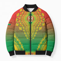 Personalized Burkina Faso African Dashiki Bomber Puffer Jacket - Wonder Print Shop