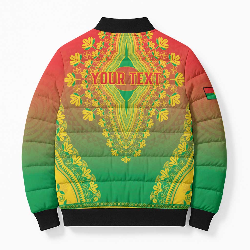 Personalized Burkina Faso African Dashiki Bomber Puffer Jacket - Wonder Print Shop