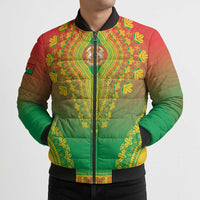 Personalized Burkina Faso African Dashiki Bomber Puffer Jacket - Wonder Print Shop