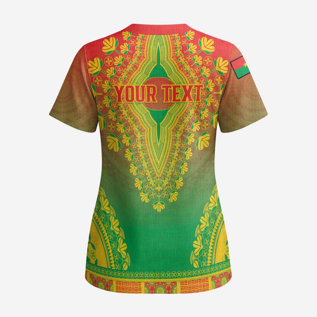 Personalized Burkina Faso African Dashiki Scrub Top - Wonder Print Shop