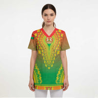 Personalized Burkina Faso African Dashiki Scrub Top - Wonder Print Shop