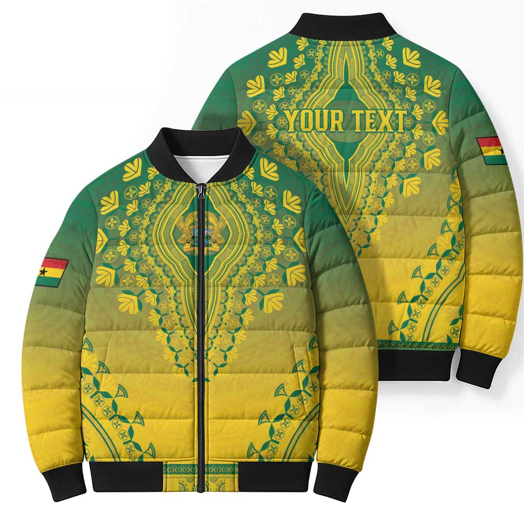 Personalized Ghana African Dashiki Bomber Puffer Jacket - Wonder Print Shop