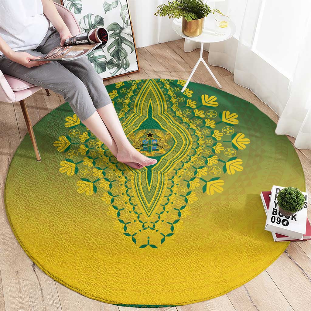 Ghana African Dashiki Round Carpet - Wonder Print Shop