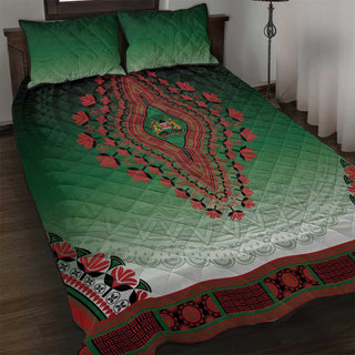 Kenya African Dashiki Quilt Bed Set LT15 - Twin / 190cm x 216cm / Red
