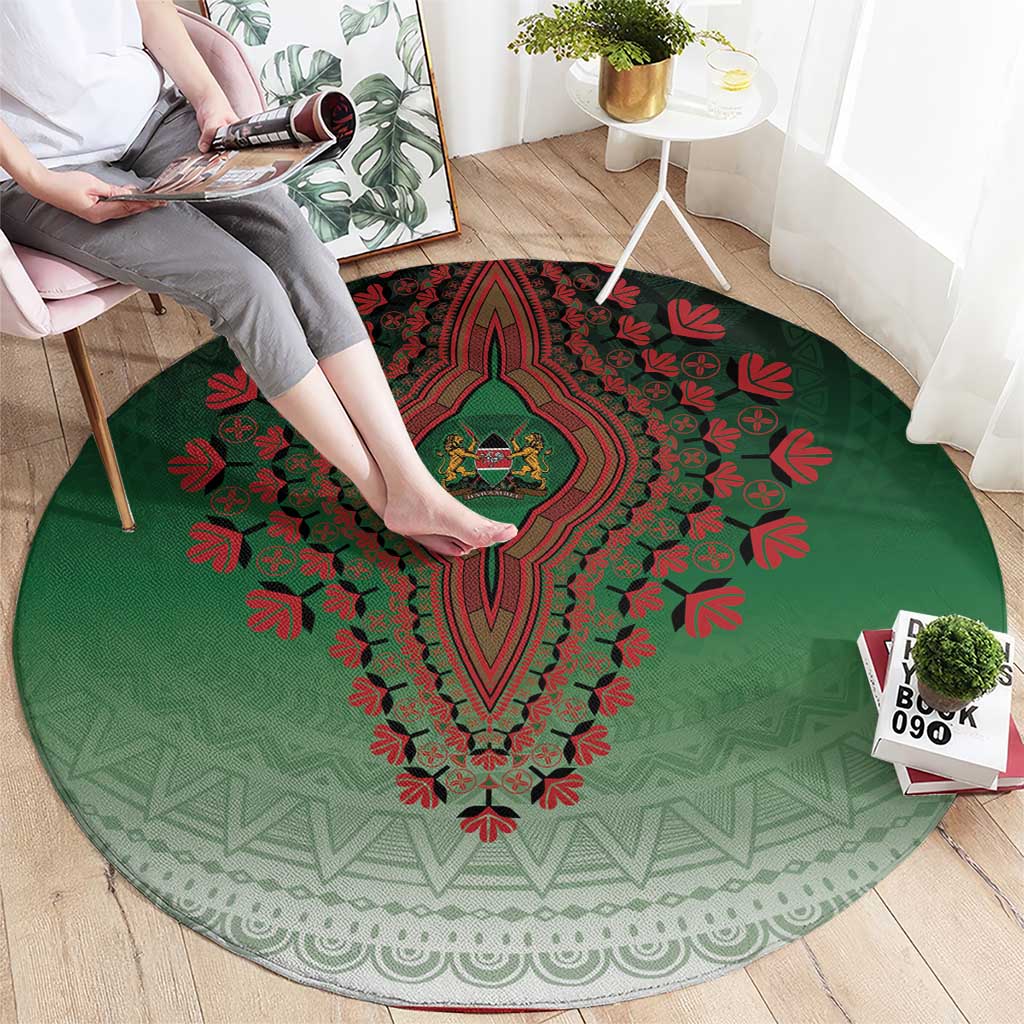 Kenya African Dashiki Round Carpet - Wonder Print Shop