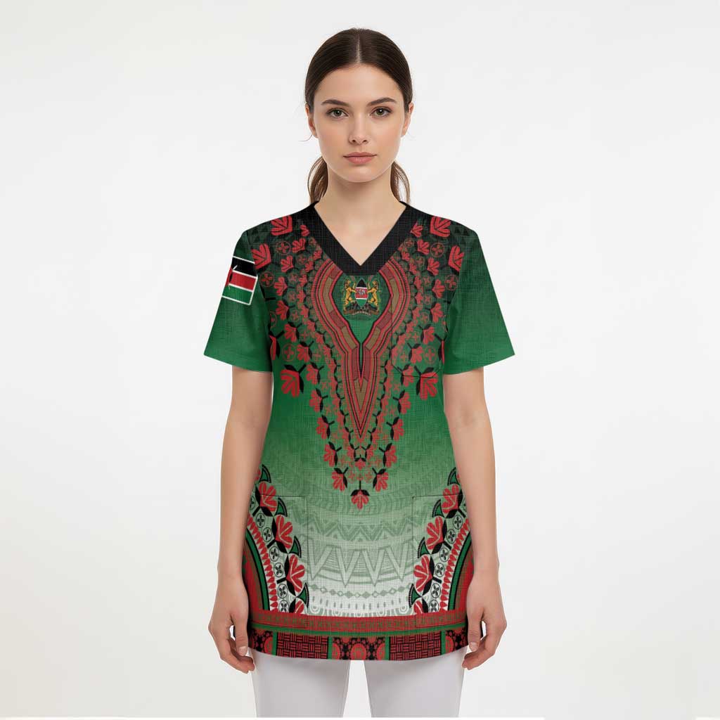 Personalized Kenya African Dashiki Scrub Top - Wonder Print Shop