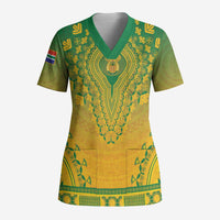 Personalized South Africa African Dashiki Scrub Top - Wonder Print Shop