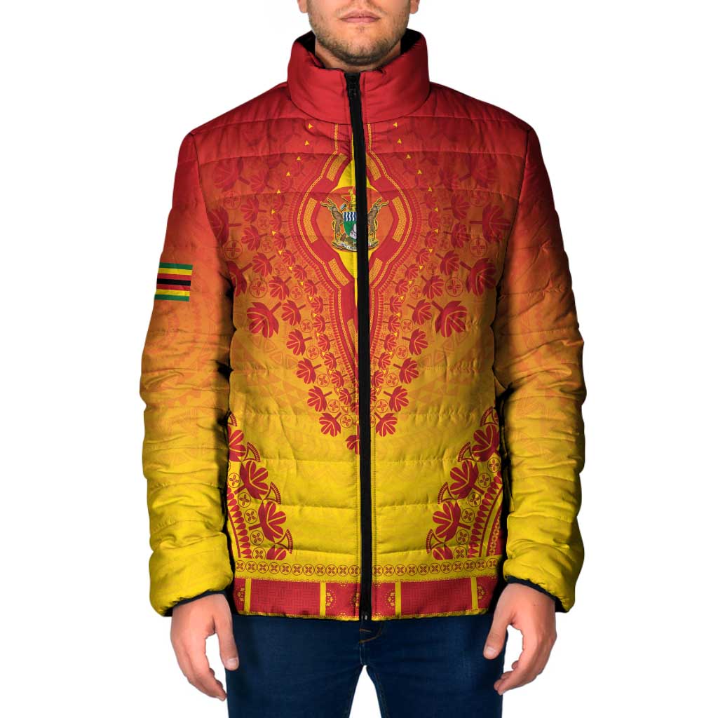 Personalized Zimbabwe African Dashiki Padded Jacket - Wonder Print Shop
