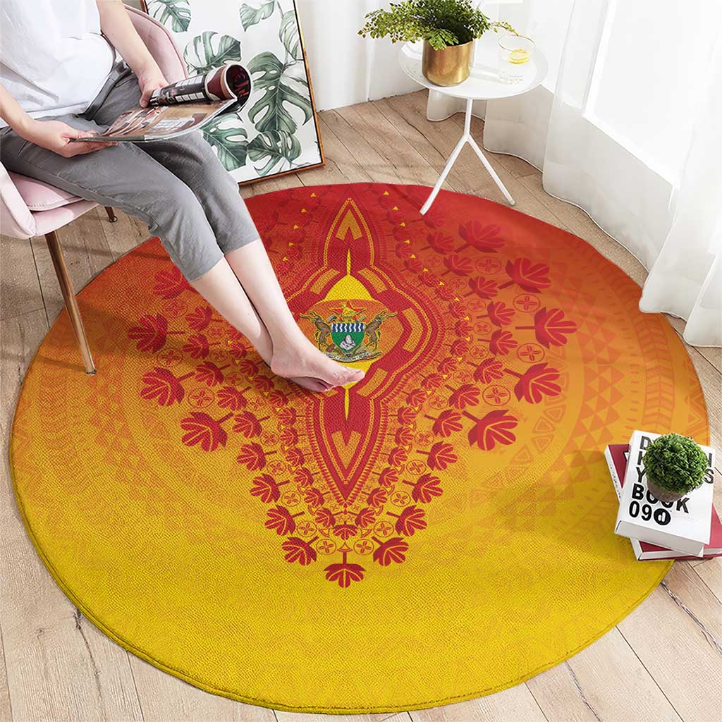 Zimbabwe African Dashiki Round Carpet - Wonder Print Shop