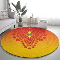 Zimbabwe African Dashiki Round Carpet - Wonder Print Shop