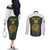 South Africa Rugby Personalised Couples Matching Off The Shoulder Long Sleeve Dress and Long Sleeve Button Shirt Springboks Mascot With King Protea -  African Pattern