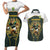 South Africa Rugby Personalised Couples Matching Short Sleeve Bodycon Dress and Hawaiian Shirt Springboks Mascot With King Protea -  African Pattern - Wonder Print Shop