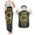 South Africa Rugby Personalised Couples Matching Tank Maxi Dress and Hawaiian Shirt Springboks Mascot With King Protea -  African Pattern - Wonder Print Shop