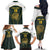 South Africa Rugby Personalised Family Matching Off The Shoulder Long Sleeve Dress and Hawaiian Shirt Springboks Mascot With King Protea -  African Pattern - Wonder Print Shop