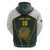 South Africa Rugby Personalised Hoodie Springboks Mascot With King Protea -  African Pattern - Wonder Print Shop