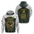 South Africa Rugby Personalised Hoodie Springboks Mascot With King Protea -  African Pattern - Wonder Print Shop