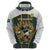 South Africa Rugby Personalised Hoodie Springboks Mascot With King Protea -  African Pattern - Wonder Print Shop