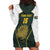 South Africa Rugby Personalised Hoodie Dress Springboks Mascot With King Protea -  African Pattern - Wonder Print Shop