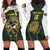 South Africa Rugby Personalised Hoodie Dress Springboks Mascot With King Protea -  African Pattern - Wonder Print Shop