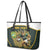 South Africa Rugby Personalised Leather Tote Bag Springboks Mascot With King Protea -  African Pattern - Wonder Print Shop