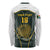 South Africa Rugby Personalised Long Sleeve Shirt Springboks Mascot With King Protea -  African Pattern - Wonder Print Shop