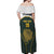 South Africa Rugby Personalised Off Shoulder Maxi Dress Springboks Mascot With King Protea -  African Pattern - Wonder Print Shop