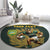 South Africa Rugby Personalised Round Carpet Springboks Mascot With King Protea -  African Pattern