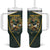 South Africa Rugby Personalised Tumbler With Handle Springboks Mascot With King Protea -  African Pattern