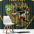 South Africa Rugby Personalised Window Curtain Springboks Mascot With King Protea -  African Pattern