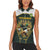 South Africa Rugby Personalised Women Sleeveless Polo Shirt Springboks Mascot With King Protea -  African Pattern - Wonder Print Shop