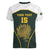 South Africa Rugby Personalised Women V-Neck T-Shirt Springboks Mascot With King Protea -  African Pattern