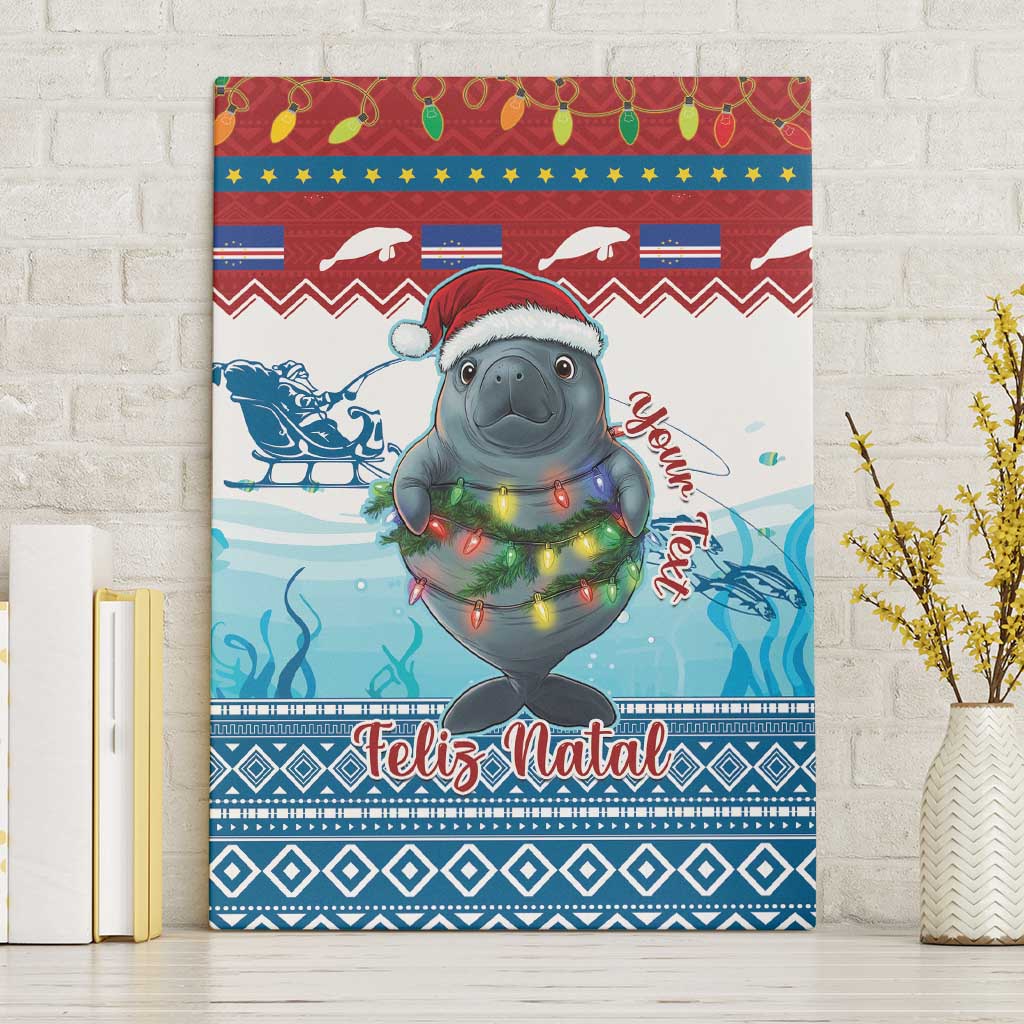 Personalised Cape Verde Christmas Canvas Wall Art Manatee Feliz Natal - Wonder Print Shop