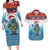 Personalised Cape Verde Christmas Couples Matching Long Sleeve Bodycon Dress and Hawaiian Shirt Manatee Feliz Natal - Wonder Print Shop