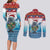 Personalised Cape Verde Christmas Couples Matching Long Sleeve Bodycon Dress and Long Sleeve Button Shirt Manatee Feliz Natal - Wonder Print Shop