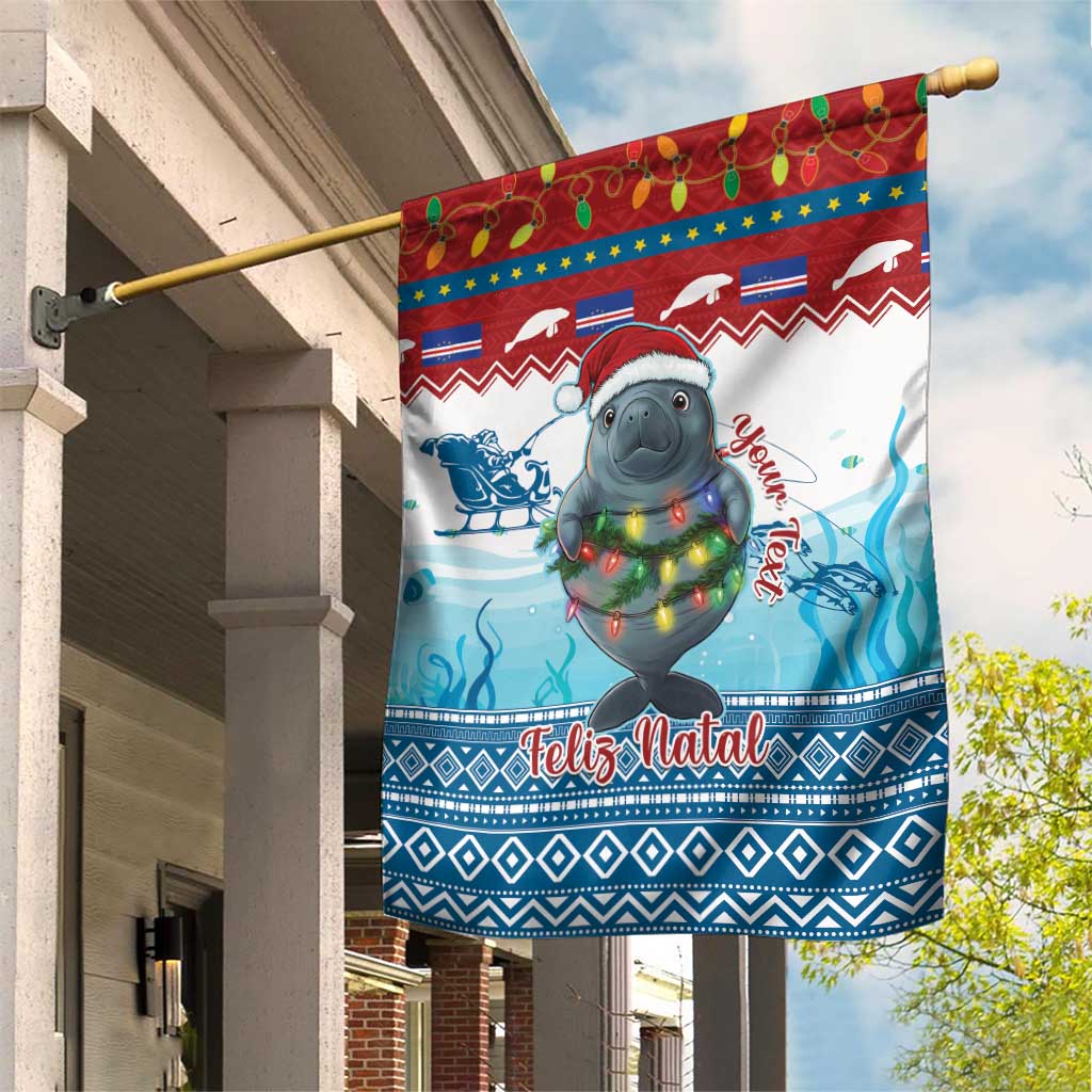 Personalised Cape Verde Christmas Garden Flag Manatee Feliz Natal - Wonder Print Shop