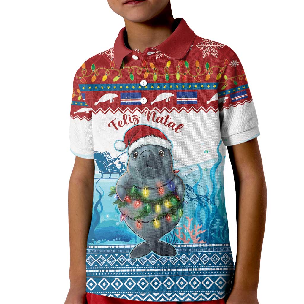 Personalised Cape Verde Christmas Kid Polo Shirt Manatee Feliz Natal - Wonder Print Shop