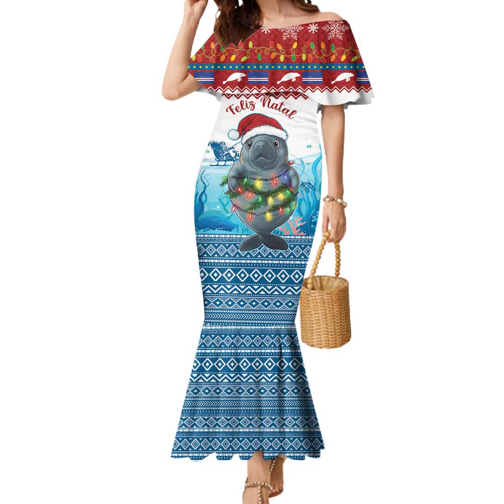 Personalised Cape Verde Christmas Mermaid Dress Manatee Feliz Natal - Wonder Print Shop